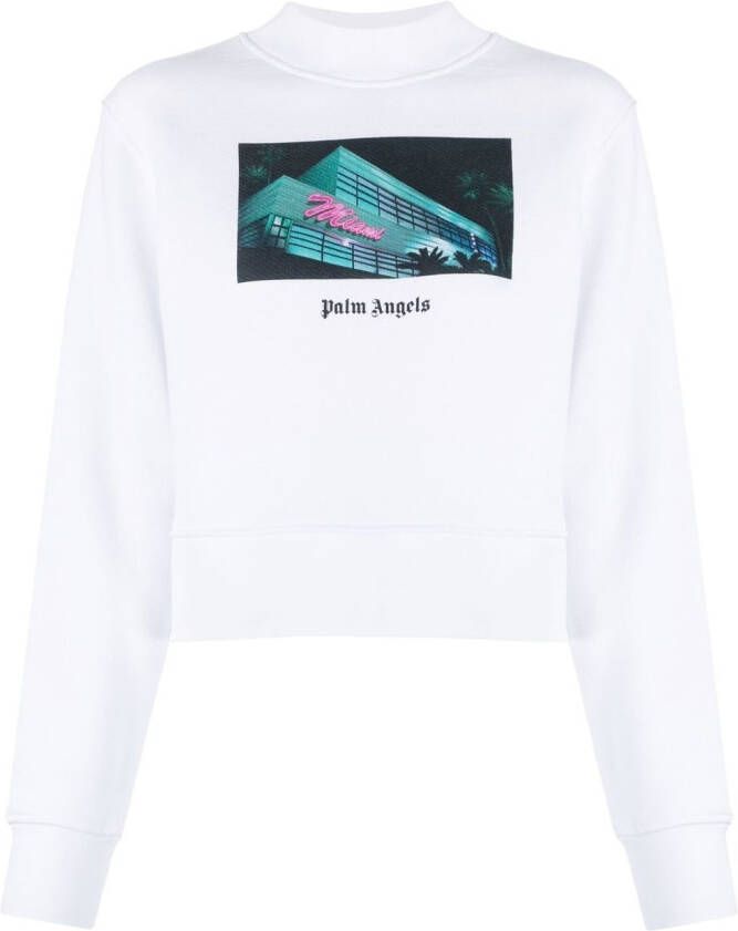 Palm Angels Sweater met print Wit
