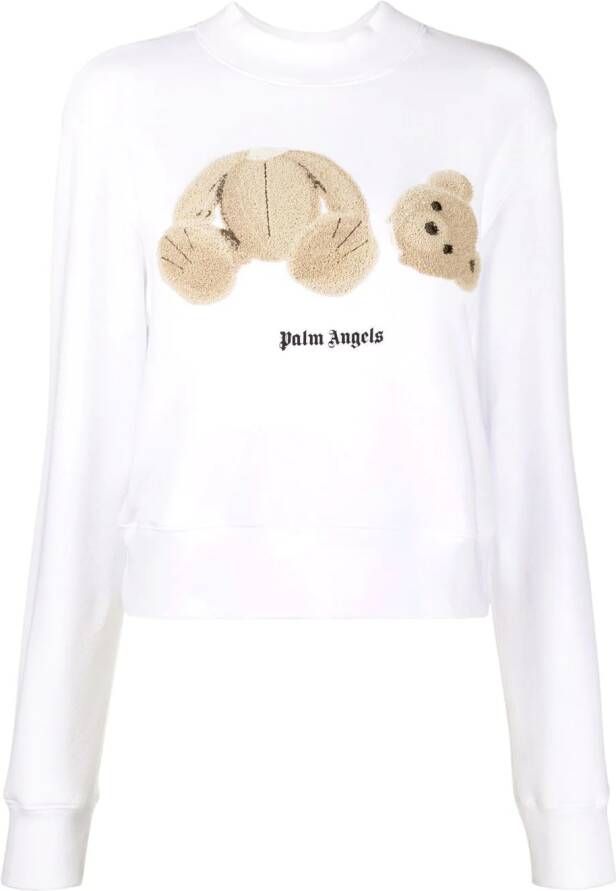 Palm Angels Sweater met teddybeerprint Wit