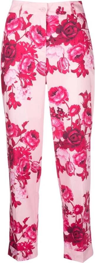 P.A.R.O.S.H. Pantalon met bloemenprint Roze