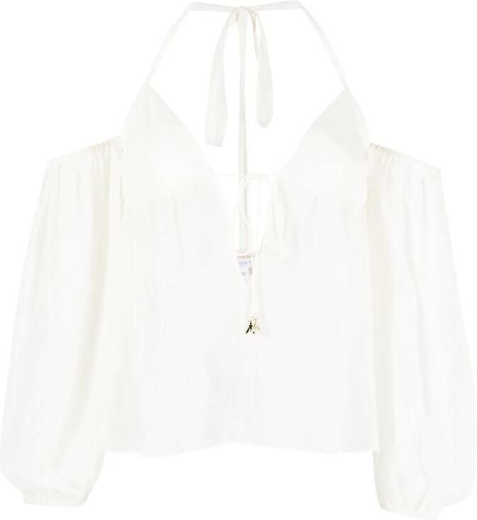 Patrizia Pepe Semi-doorzichtige blouse Wit