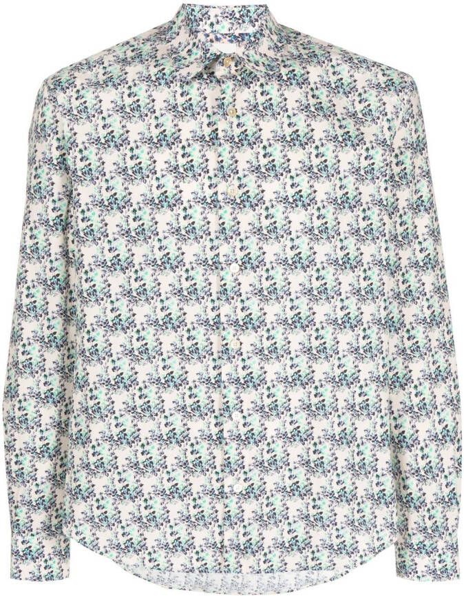 Paul Smith Overhemd met bloemenprint Beige