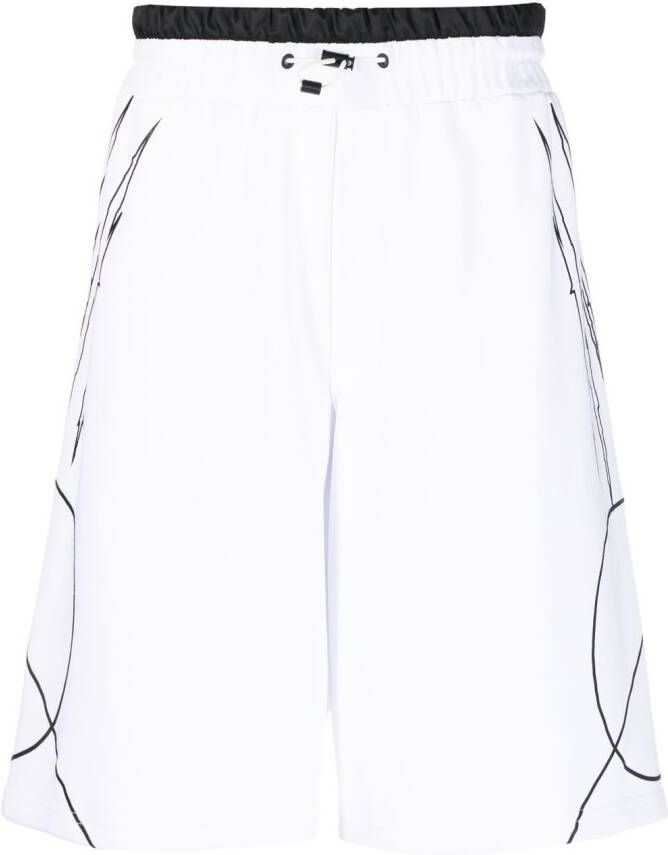 Plein Sport Shorts met elastische taille Wit