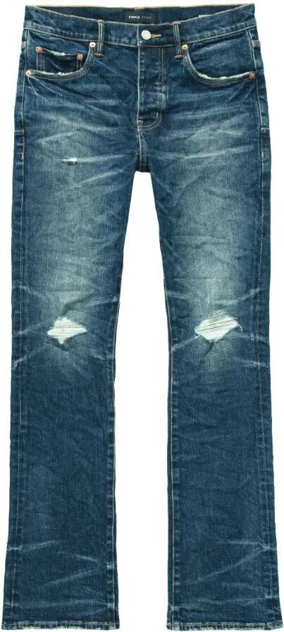 Purple Brand Jeans met gerafeld effect Blauw