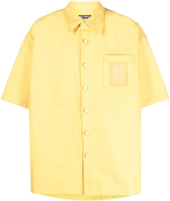 Raf Simons Overhemd met logopatch Geel