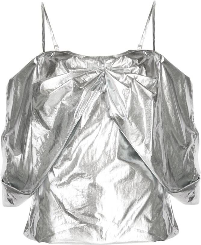 Rejina Pyo Metallic blouse Zilver