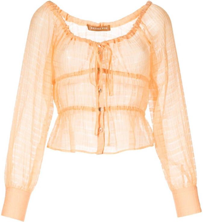 Rejina Pyo Semi-transparante blouse Oranje