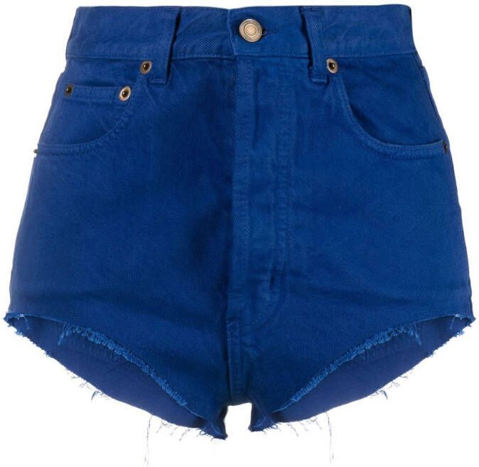 Saint Laurent Getailleerde shorts Blauw