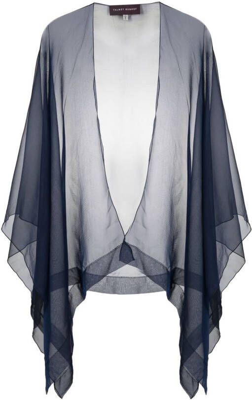 Talbot Runhof Semi-doorzichtige sjaal Blauw