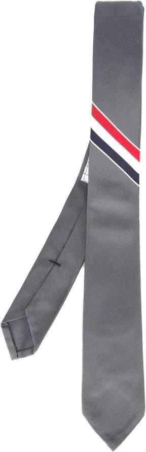 Thom Browne grosgrain striped tie Grijs