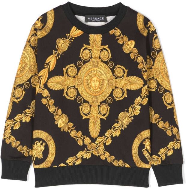 Versace Kids Sweater met Greca print Zwart