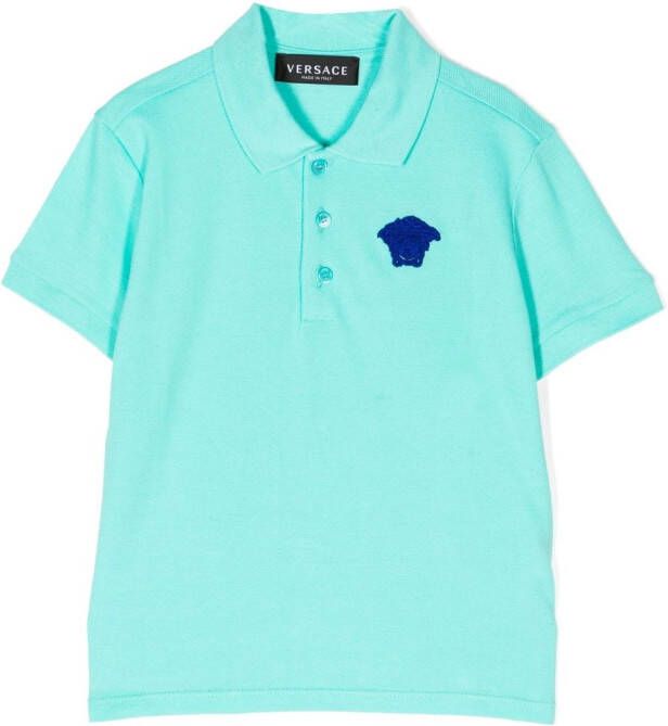 Versace Kids Poloshirt met Medusa patroon Groen
