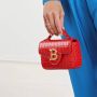 Balmain B-Buzz mini bag in crocodile-print leather Rood Dames - Thumbnail 2