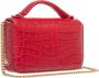 Balmain B-Buzz mini bag in crocodile-print leather Rood Dames - Thumbnail 7
