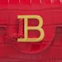 Balmain B-Buzz mini bag in crocodile-print leather Rood Dames - Thumbnail 8