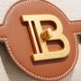 Balmain B-Buzz 23 leather and canvas clutch bag Bruin Dames - Thumbnail 12