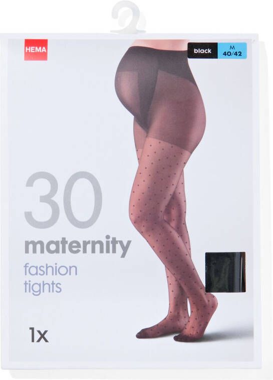 HEMA Fashion Zwangerschapspanty Met Stippen 40D Zwart (zwart)