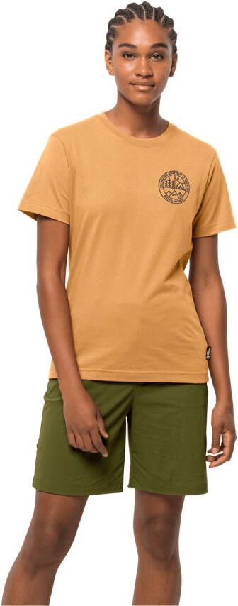 Jack Wolfskin Campfire T-Shirt Women Dames T-shirt van biologisch katoen XL honey yellow honey yellow