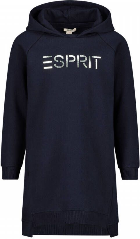 Esprit sweatjurk met logo donkerblauw Logo 92 | Jurk van