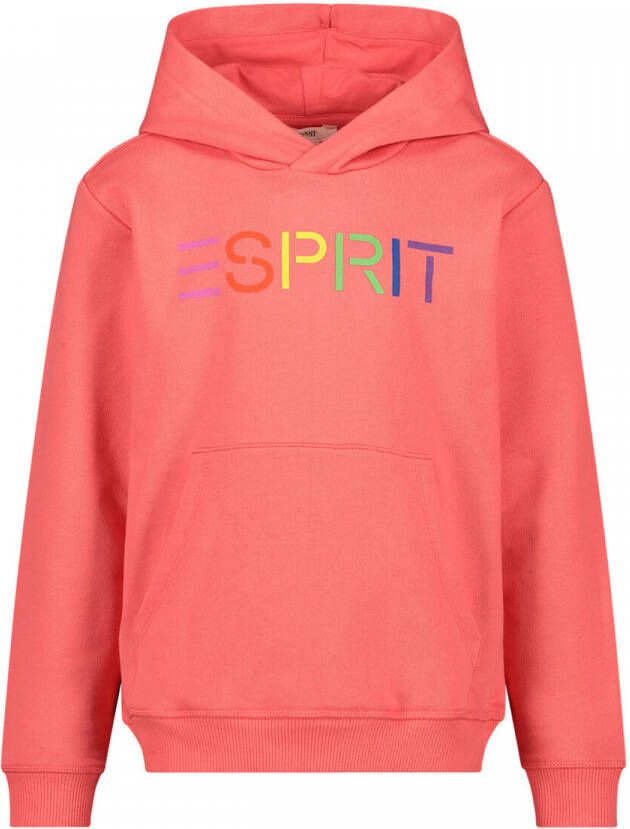 Esprit hoodie met logo koraalrood Sweater Logo 164