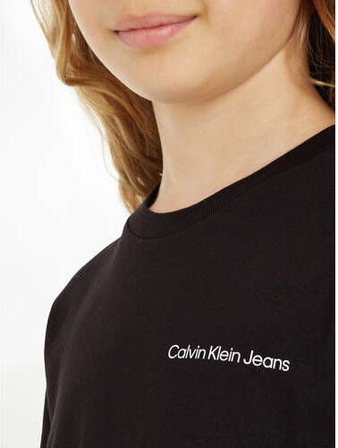 Calvin Klein T-shirt met logo zwart Katoen Ronde hals Logo 128