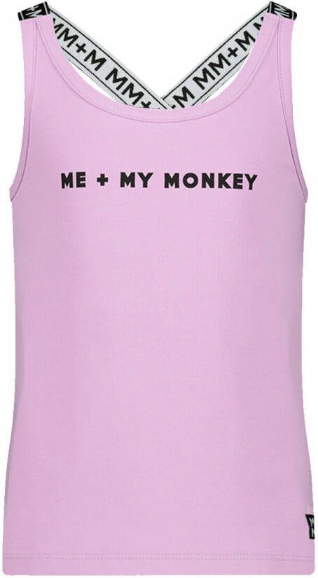 Me & My Monkey singlet met logo lila Paars Meisjes Stretchkatoen Ronde hals 104
