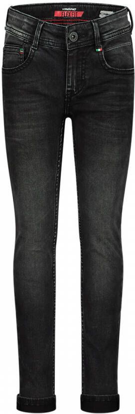 VINGINO skinny jeans APACHE black vintage Zwart Jongens Stretchdenim Effen 140