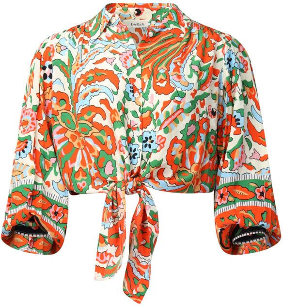 BA&SH Cropped blouse met retroprint Martha oranje