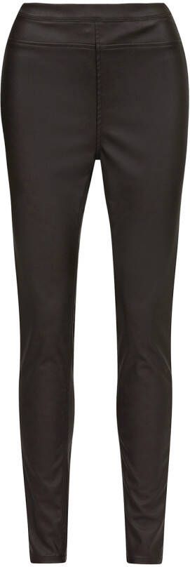 Knit-ted Faux leather legging Amber bruin