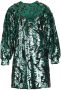 Silvian Heach Pailletten jurk met dierenprint Masaharu groen - Thumbnail 2