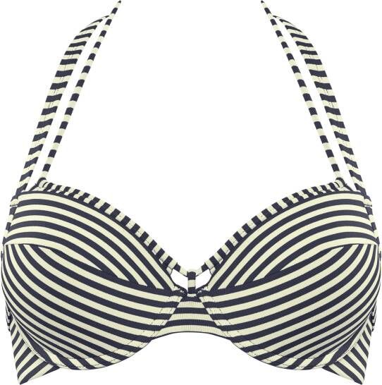 Marlies Dekkers holi vintage push up bikini top wired padded blue-ecru