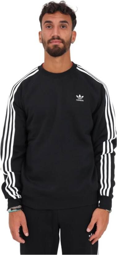 Adidas Originals Zwarte Sweaters met 3 Strepen Zwart Heren