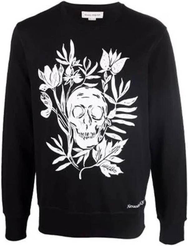 Alexander mcqueen Bedrukte Skull Sweater Zwart Heren
