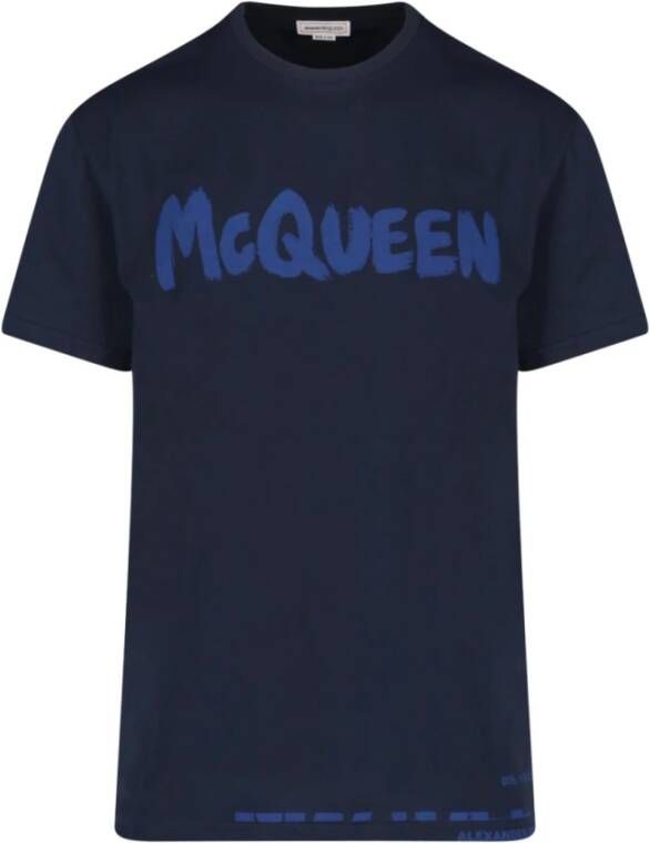 Alexander mcqueen Stijlvolle T-Shirt voor Heren Blauw Heren