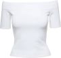 Alexander mcqueen Upgrade je garderobe met een getailleerde off-shoulder blouse White Dames - Thumbnail 1