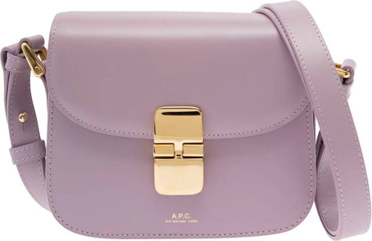 A.p.c. Lavendel Leren Mini Tas met Verstelbare Schouderband Purple Dames