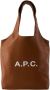 A.p.c. Ninon Small Tote Bag Synthetic Hazelnut Bruin Unisex - Thumbnail 1