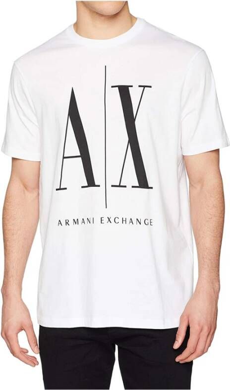Armani Exchange Wit Bedrukt T-shirt Lente Zomer Mannen White Heren