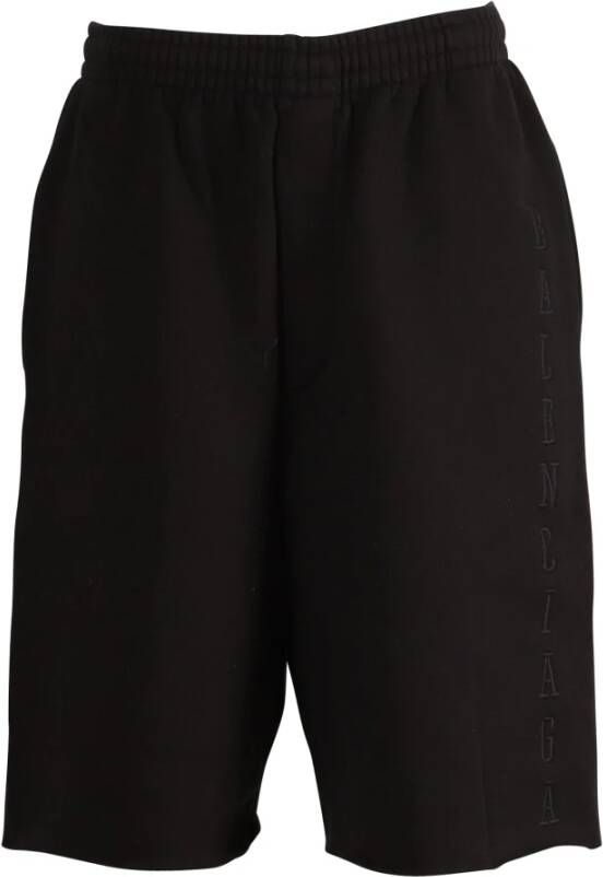 Balenciaga Vintage Balenciaga lange shorts in zwart katoen fleece Zwart Heren