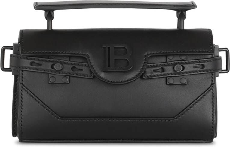 Balmain Smooth leather B-Buzz 19 bag Black Heren