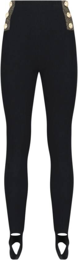 Balmain Zwarte leggings met elastische tailleband Black Dames