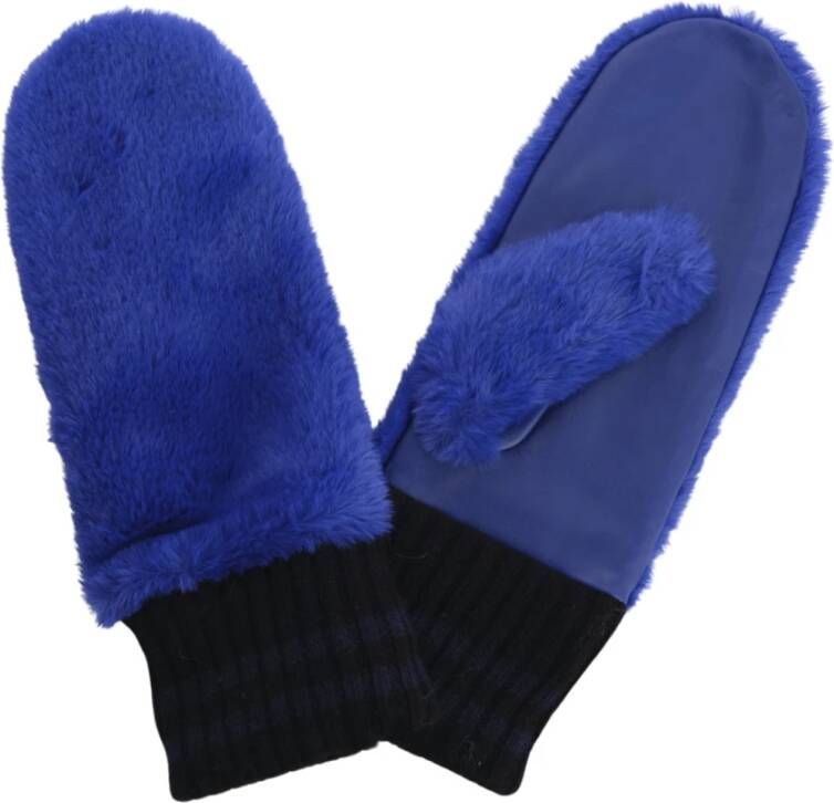 Bellerose Blauwe Handschoenen van Imitatieleer Blue Dames