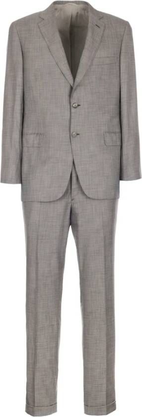 Brioni Single Breasted Suits Grijs Heren