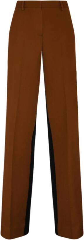 Burberry Straight Wool Trousers Tricolor Design Multicolor Dames