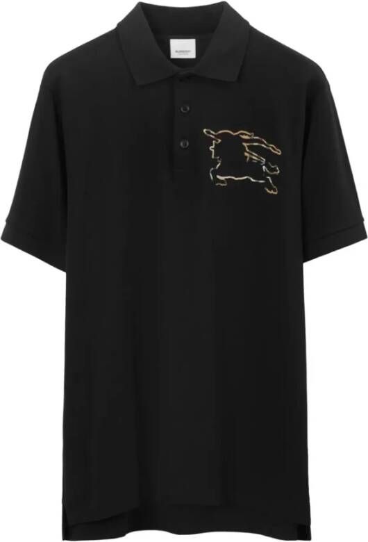 Burberry Klassieke Polo Shirt met Ruiter Design Black Heren