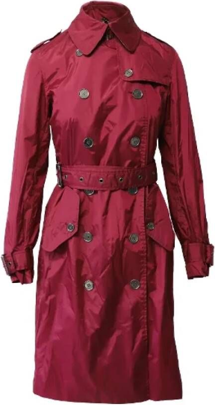 Burberry Vintage Pre-owned Polyester outerwear Rood Dames