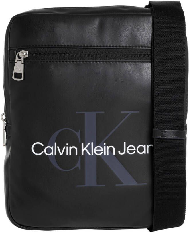 Calvin Klein Jeans Verstelbare Crossbody Tas Effen Patroon Black Heren