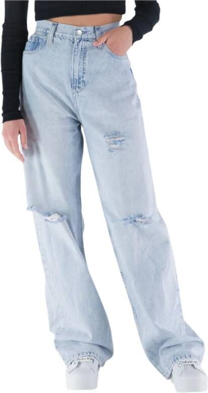 Calvin Klein Lichtblauwe Loose-fit Jeans voor Dames Blue Dames