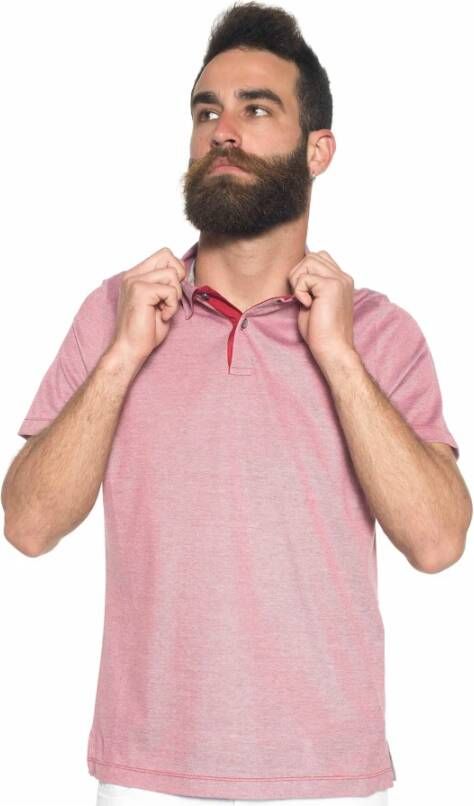 Canali Polo shirt in katoenen piquet Rood Heren