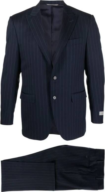 Canali Single Breasted Suits Blauw Heren