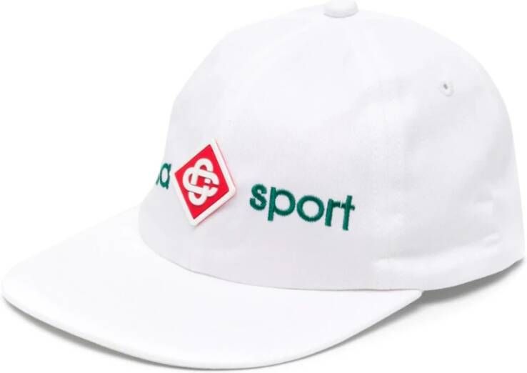 Casablanca Geborduurde Sport Logo Pet White Heren